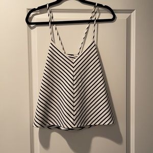White and Navy Striped Strappy Summer Top